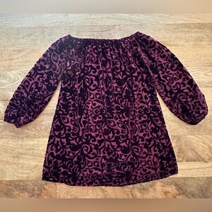 Ecote Velvet Off-Shoulder Mini Dress – Size XS